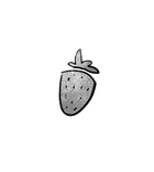 Grey Strawberry Sticker