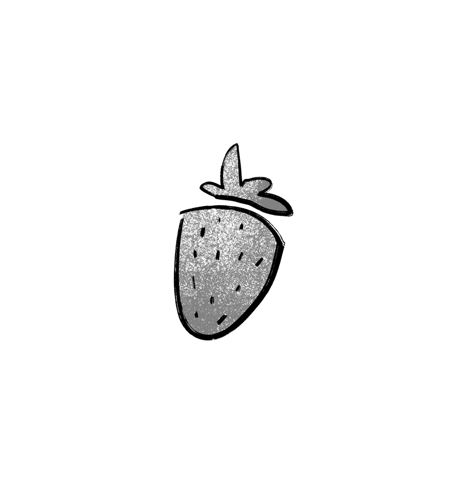 Grey Strawberry Sticker