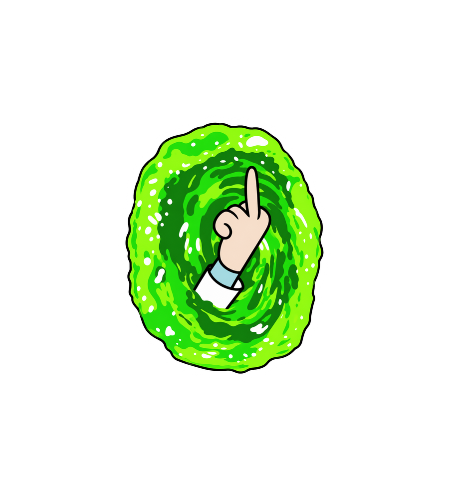 Green Portal Hand Sticker - Rick & Morty