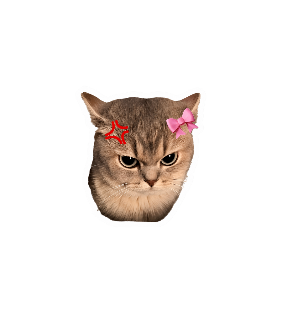Grumpy Princess Cat Sticker
