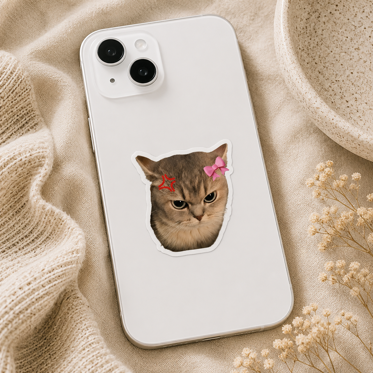 Grumpy Princess Cat Sticker