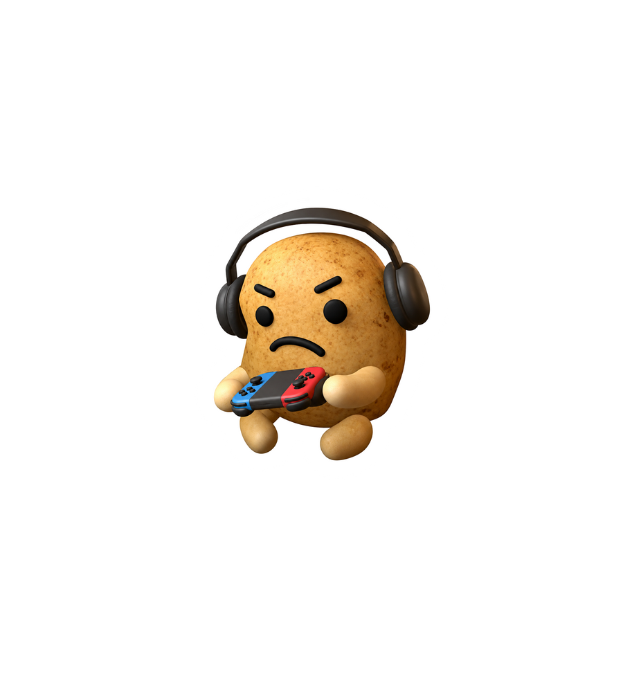 Grumpy Gamer Potato Sticker