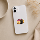 Fuzzy Flower Bee Sticker