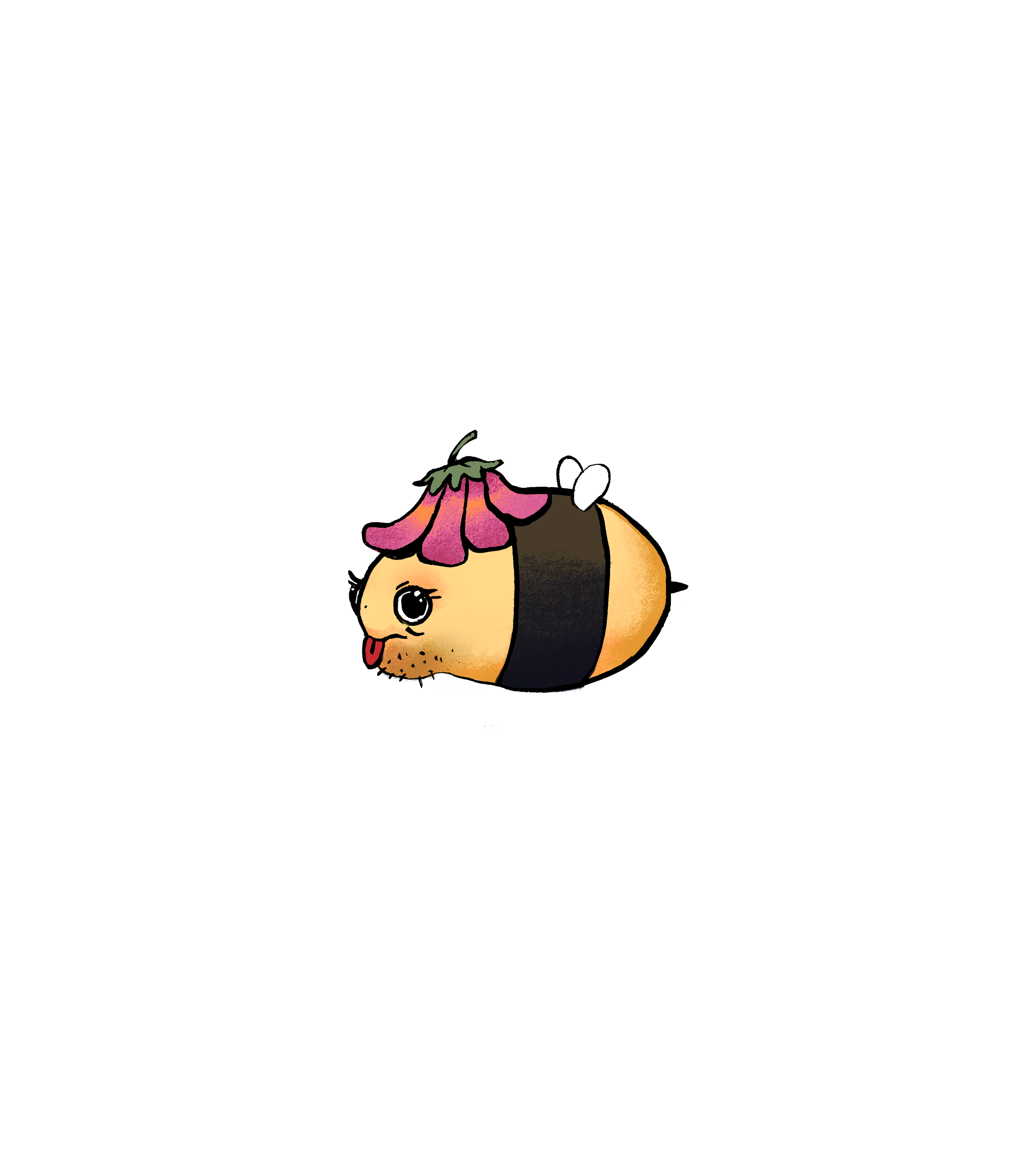 Fuzzy Flower Bee Sticker