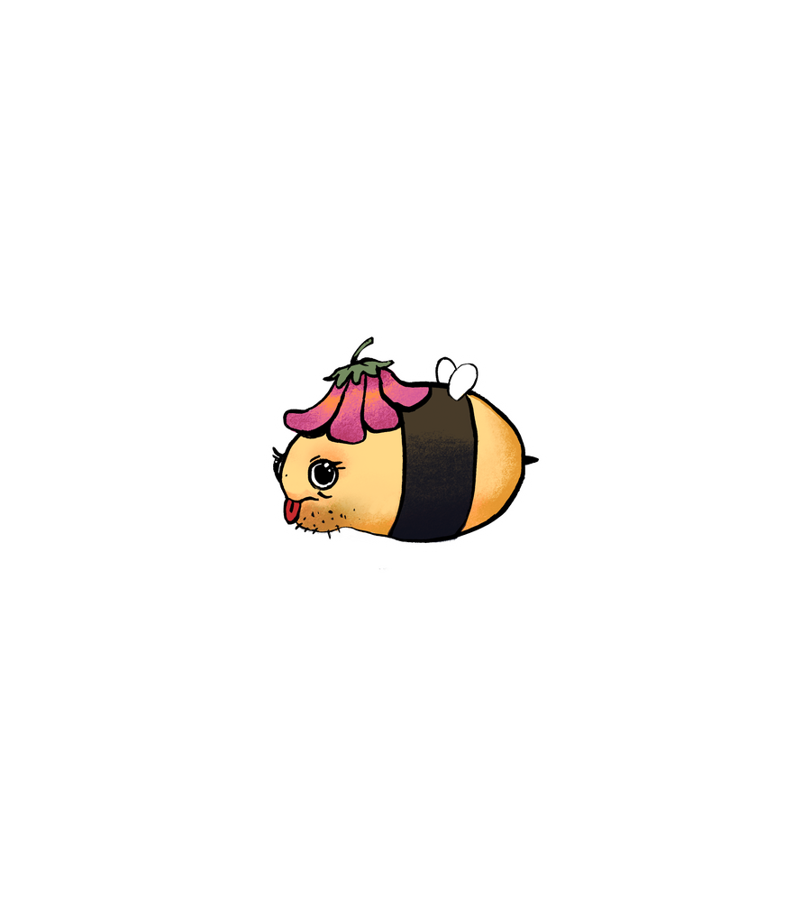 Fuzzy Flower Bee Sticker