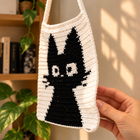 Jiji Cat Crochet Tapestry – Handmade Black Cat Wall Decor