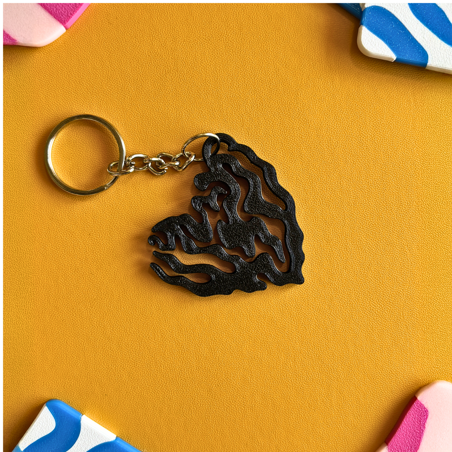 Abstract Heart Keychain