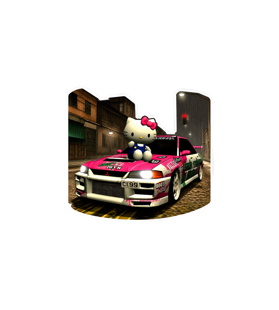 Hello Kitty Drift Car Sticker