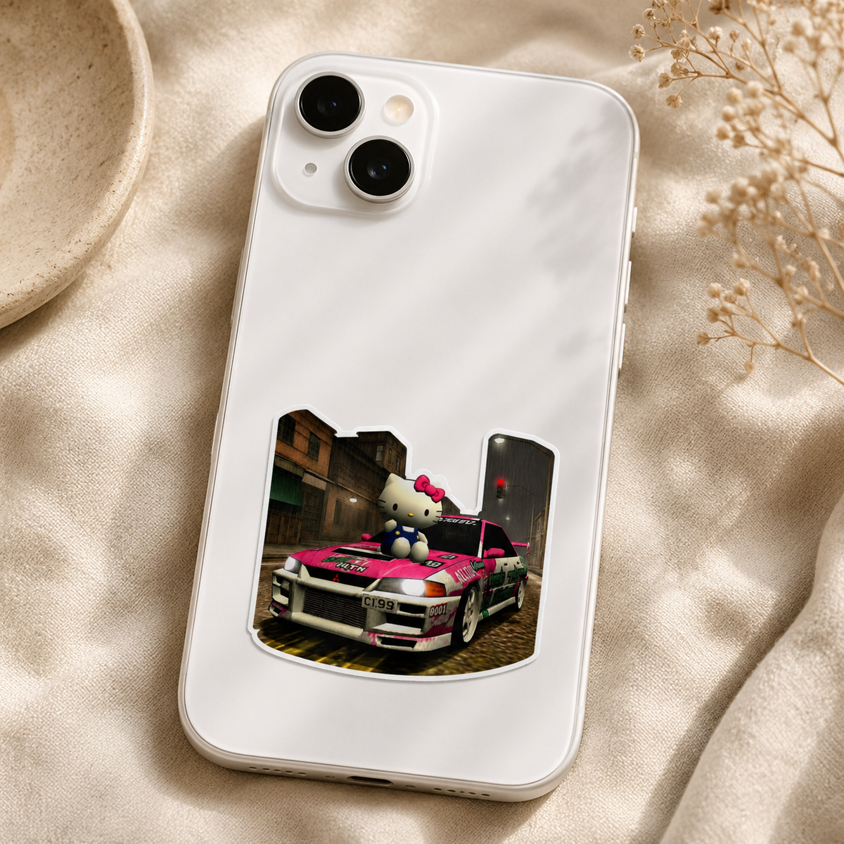 Hello Kitty Drift Car Sticker