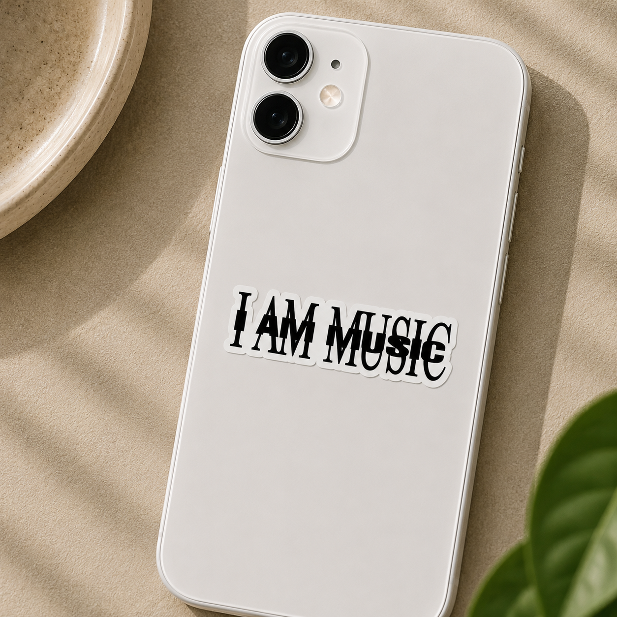 I AM MUSIC Typography Sticker