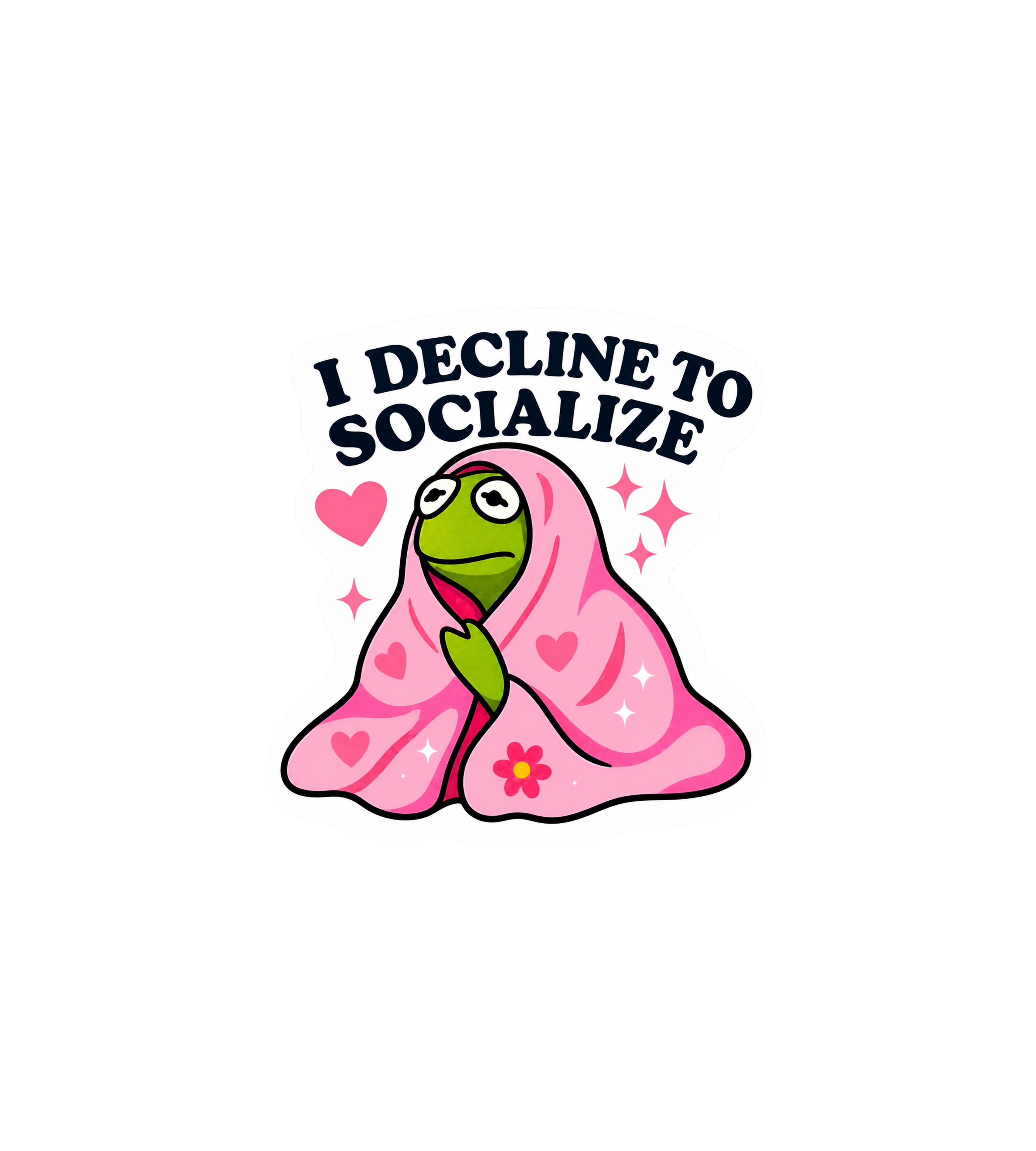 I Decline to Socialize Frog Sticker
