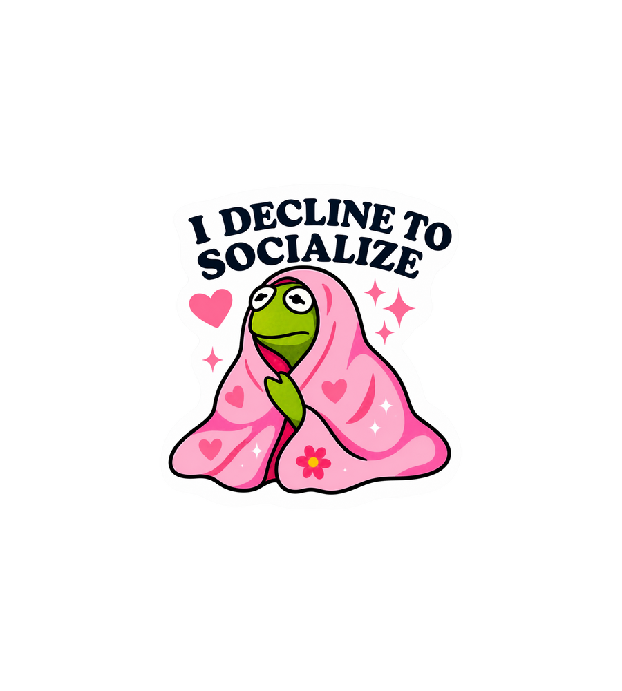 I Decline to Socialize Frog Sticker