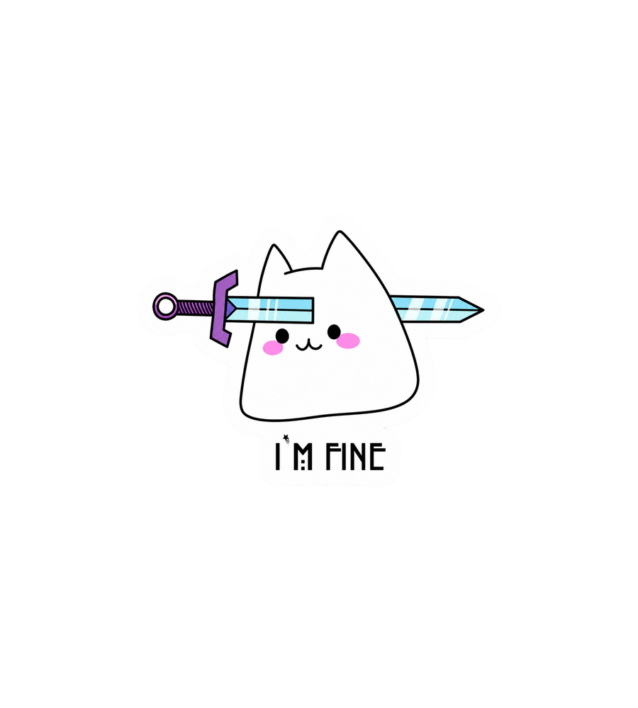 I'm Fine Cat Sticker
