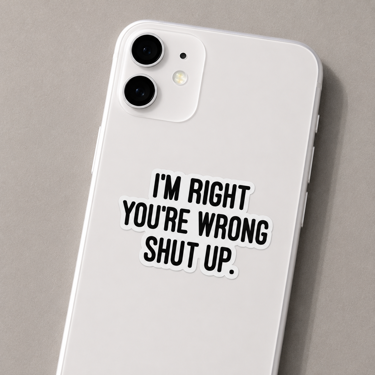 I'm Right You're Wrong Shut Up Sticker