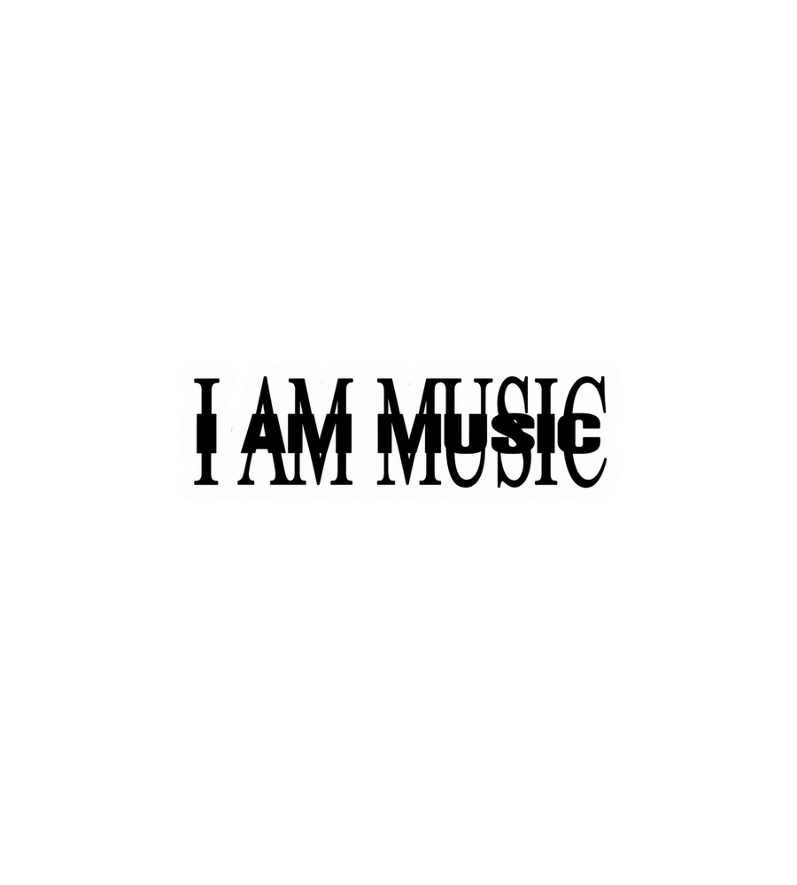 I AM MUSIC Typography Sticker