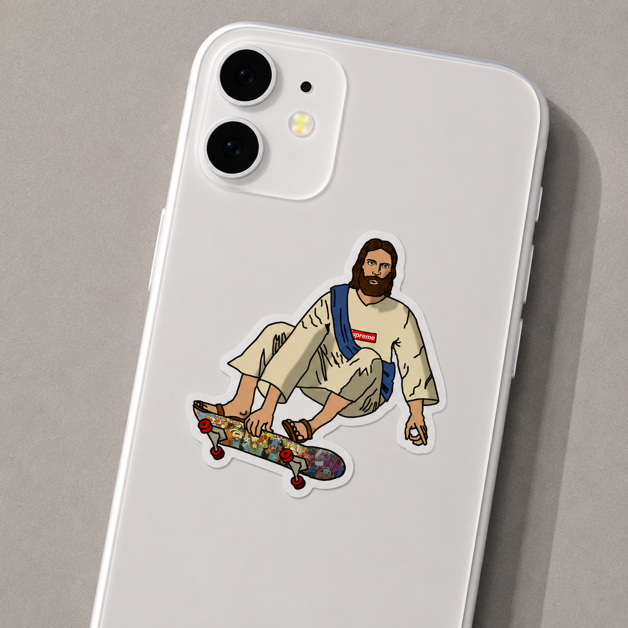 Jesus Skateboarding Sticker