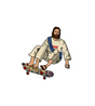 Jesus Skateboarding Sticker