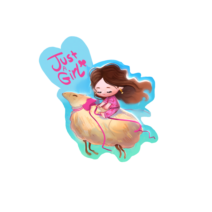 Just A Girl Vinyl Sticker