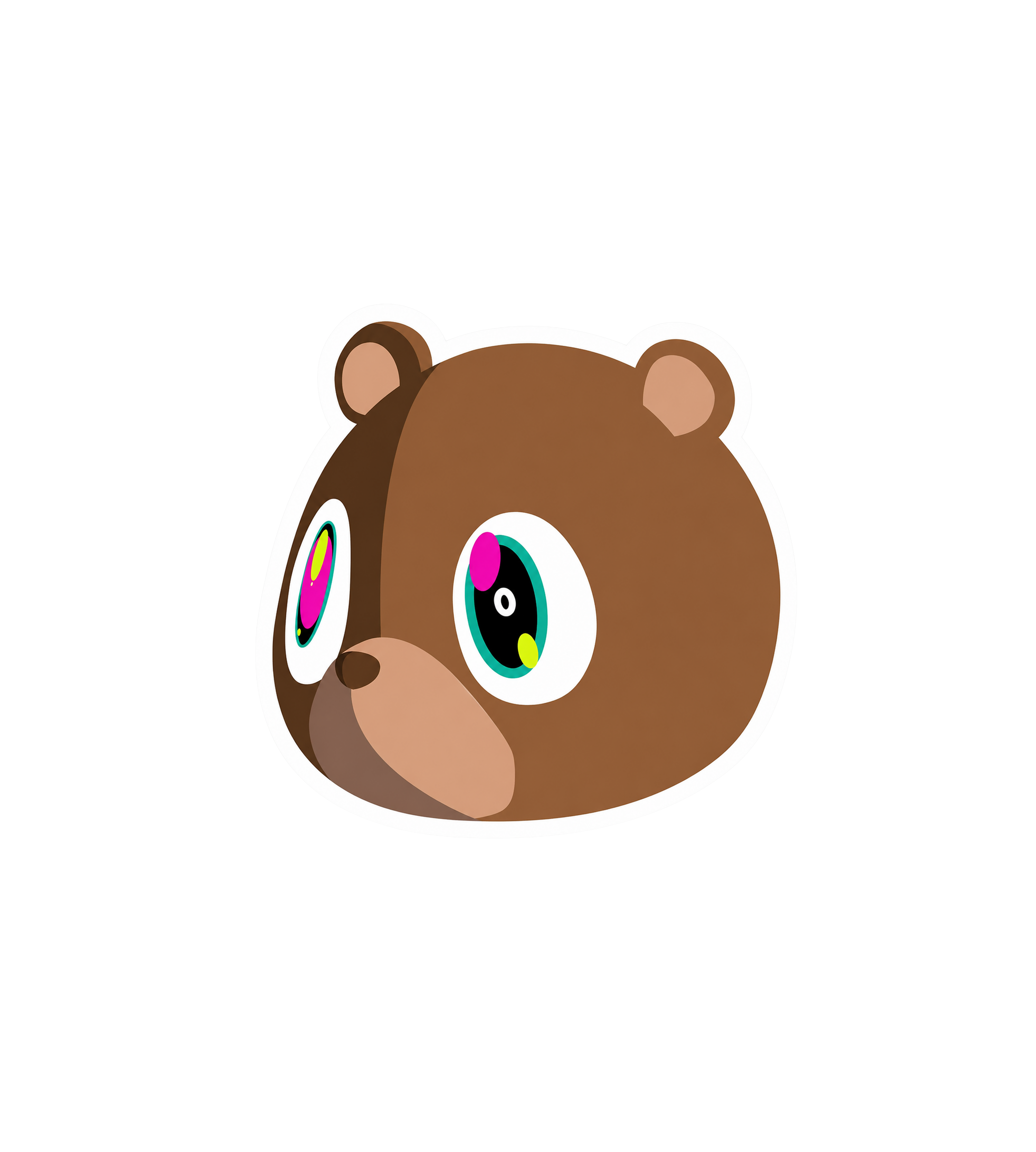 Graduation Bear Head Sticker