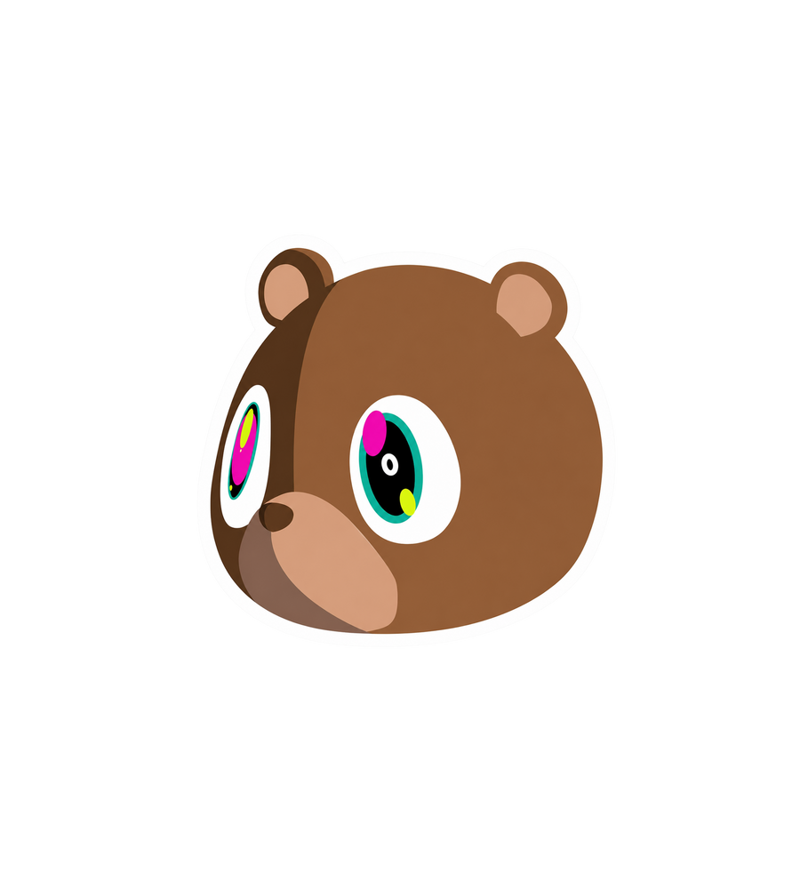 Graduation Bear Head Sticker