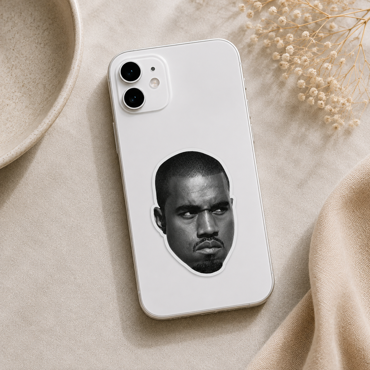 Kanye West Monochrome Face Sticker