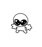 Kawaii Alien Sticker