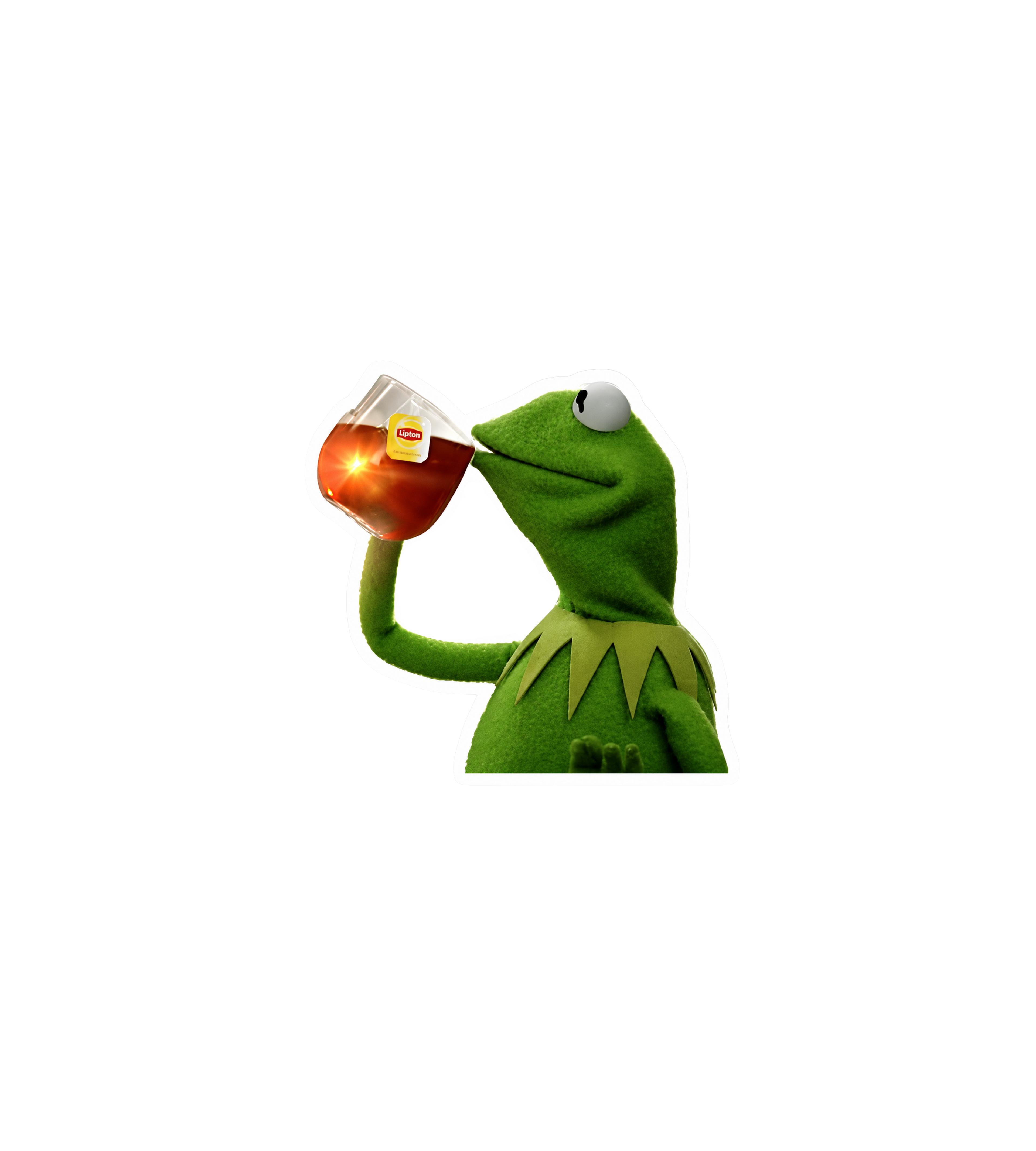 Kermit Sipping Tea Meme Sticker