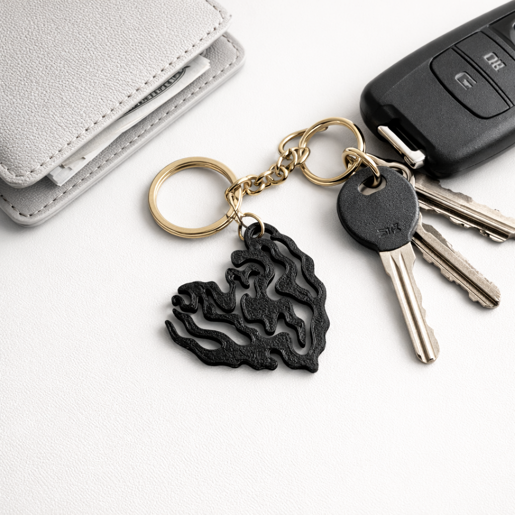 Abstract Heart Keychain