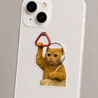 Kitten with Headphones and Tote Bag Sticker