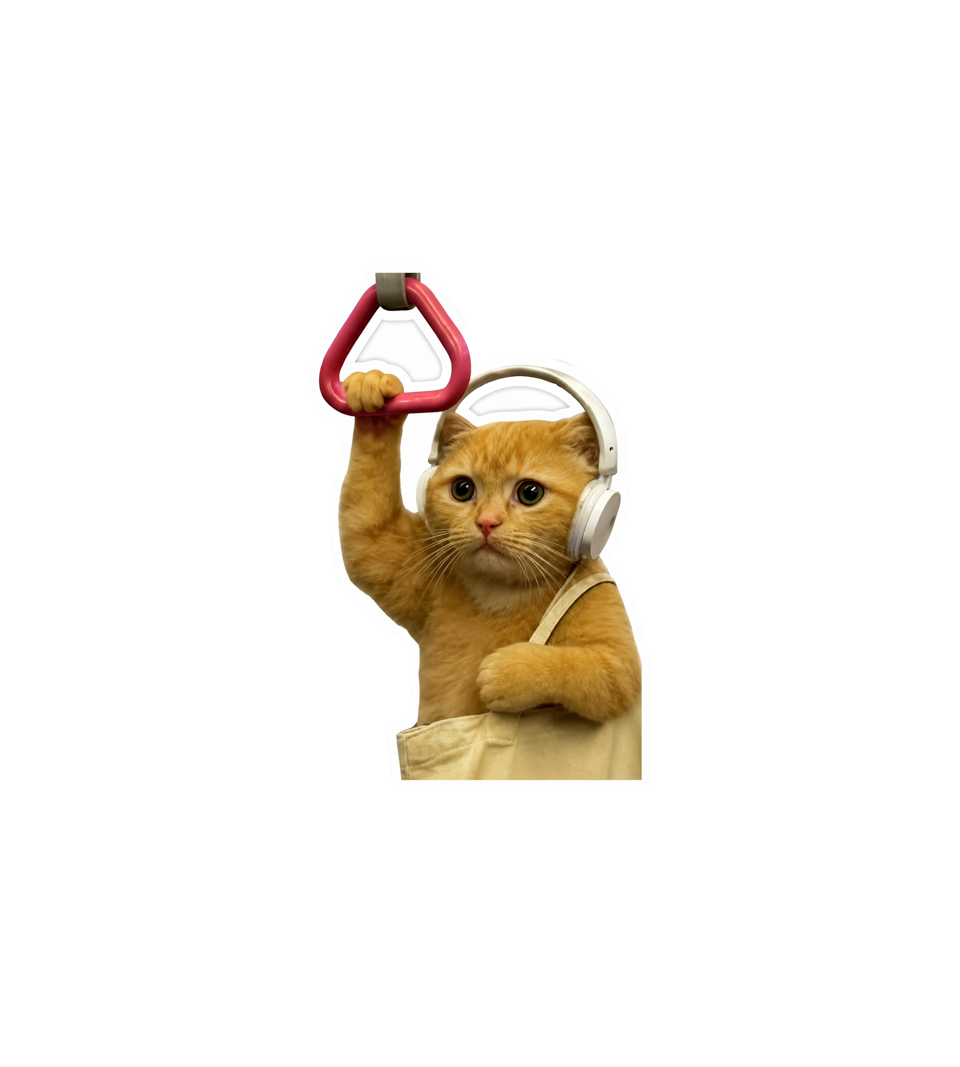 Kitten with Headphones and Tote Bag Sticker