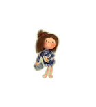 Cute Little Artist Girl Sticker