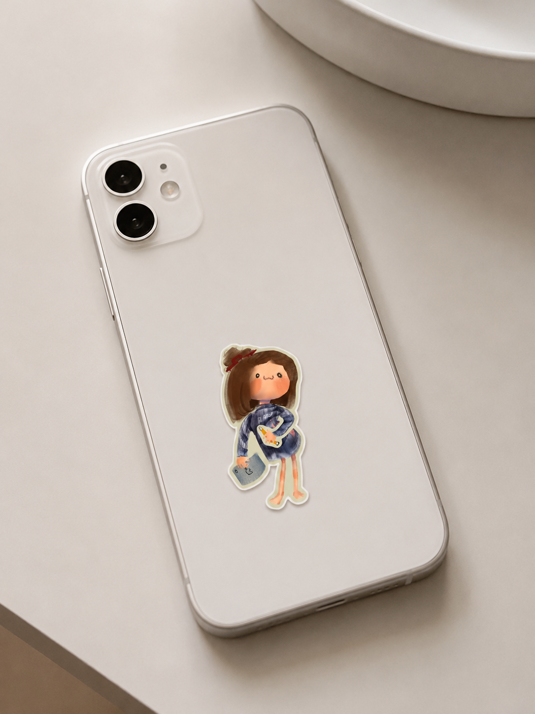 Cute Little Artist Girl Sticker