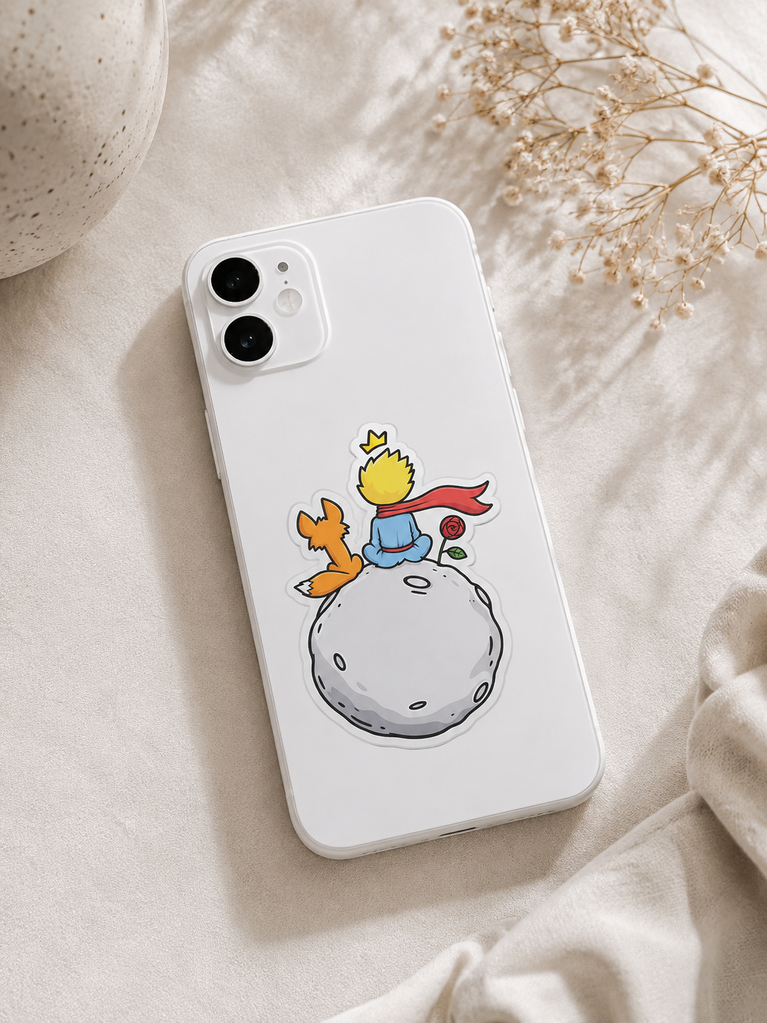 Little Prince & Fox on Asteroid Sticker
