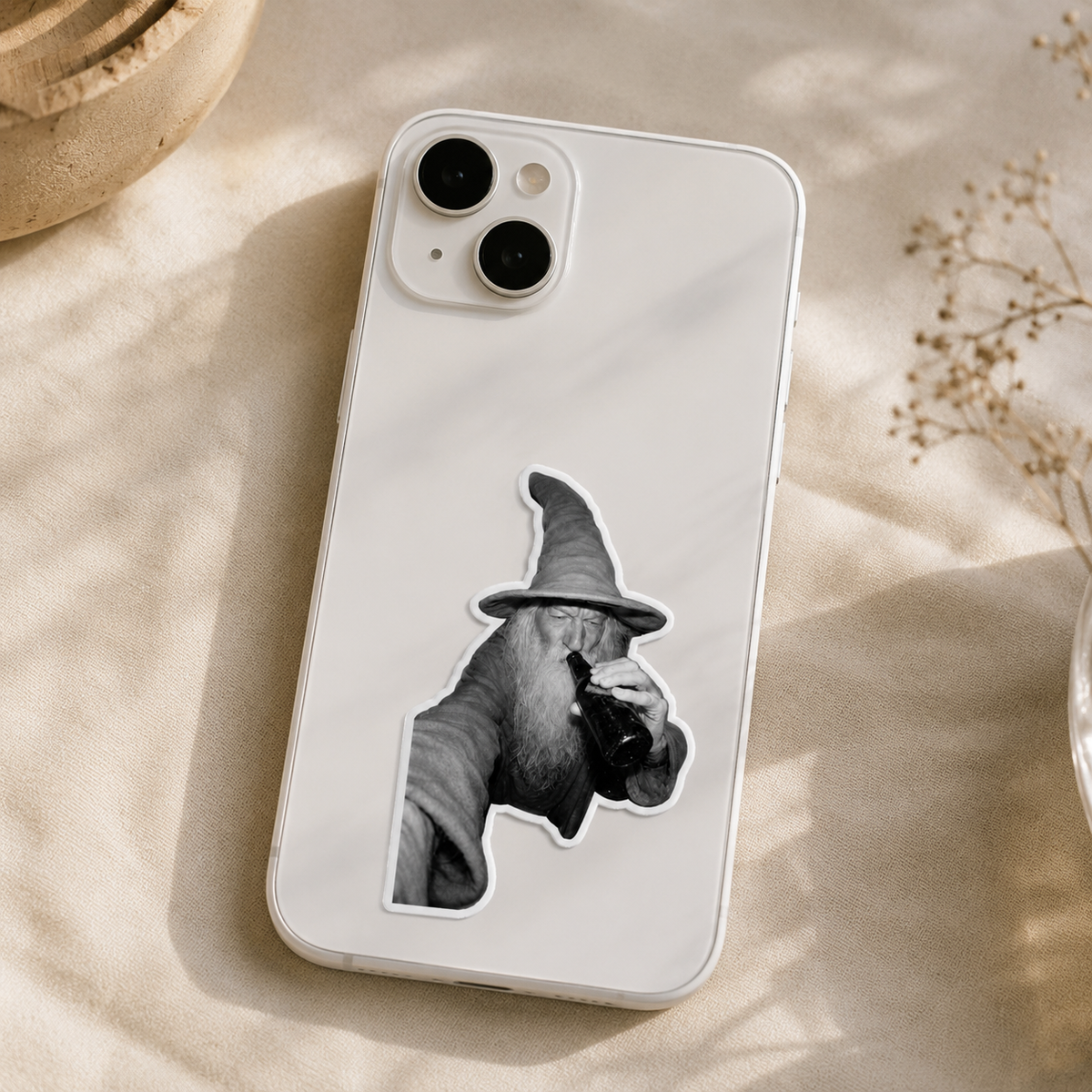 Gandalf Drinking Meme Sticker