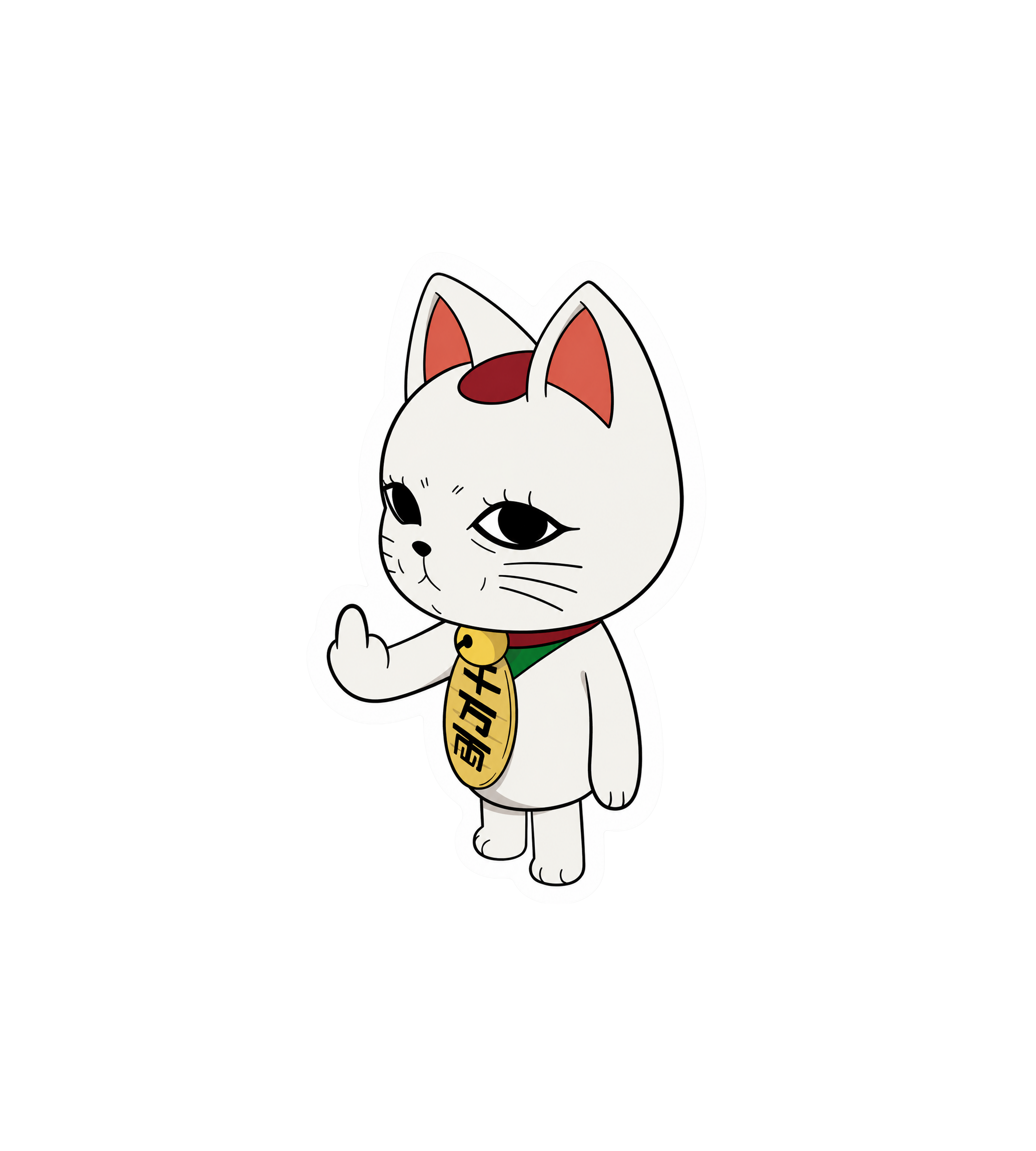 Lucky Cat Middle Finger Sticker