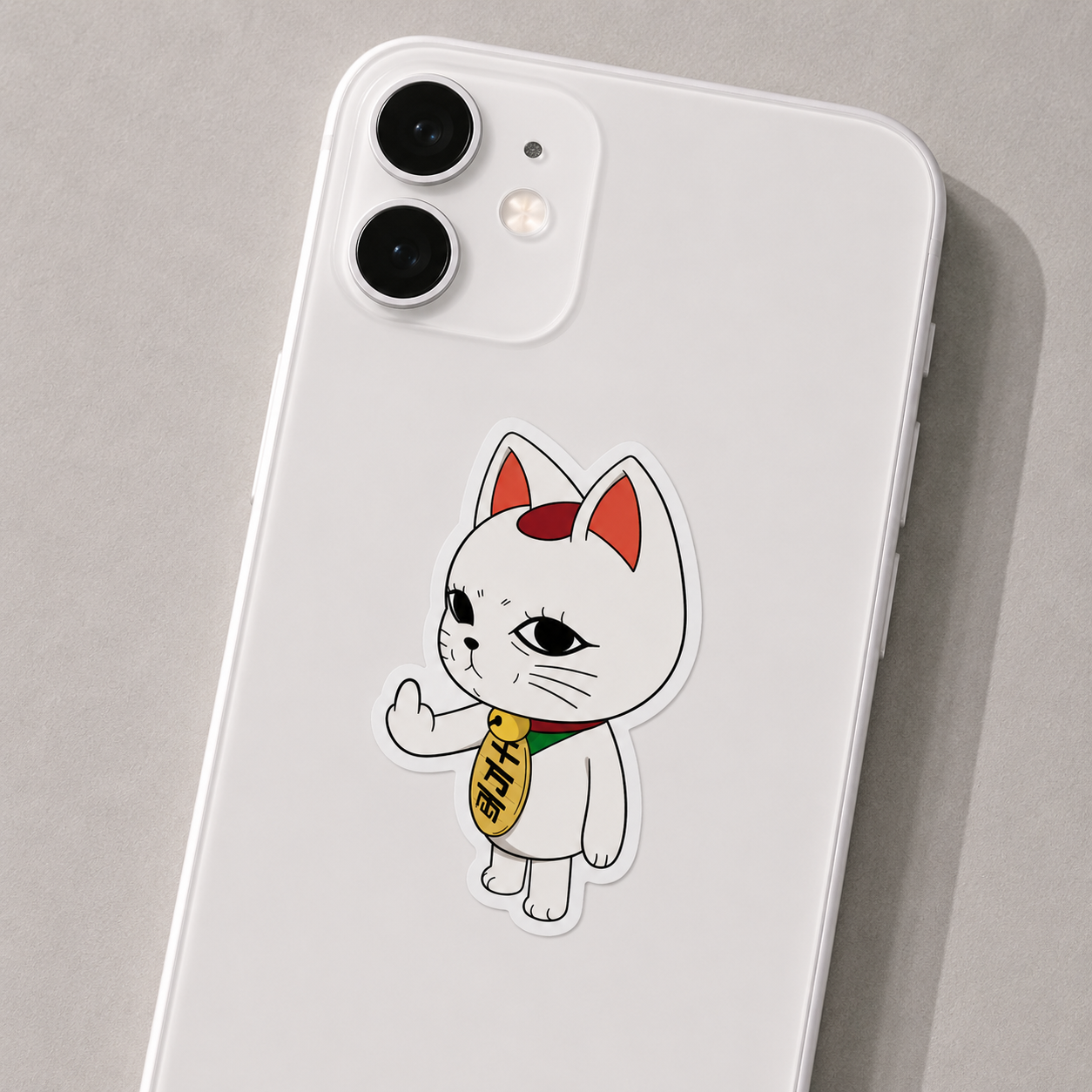 Lucky Cat Middle Finger Sticker