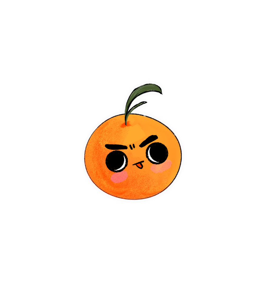Moody Orange Kawaii Sticker
