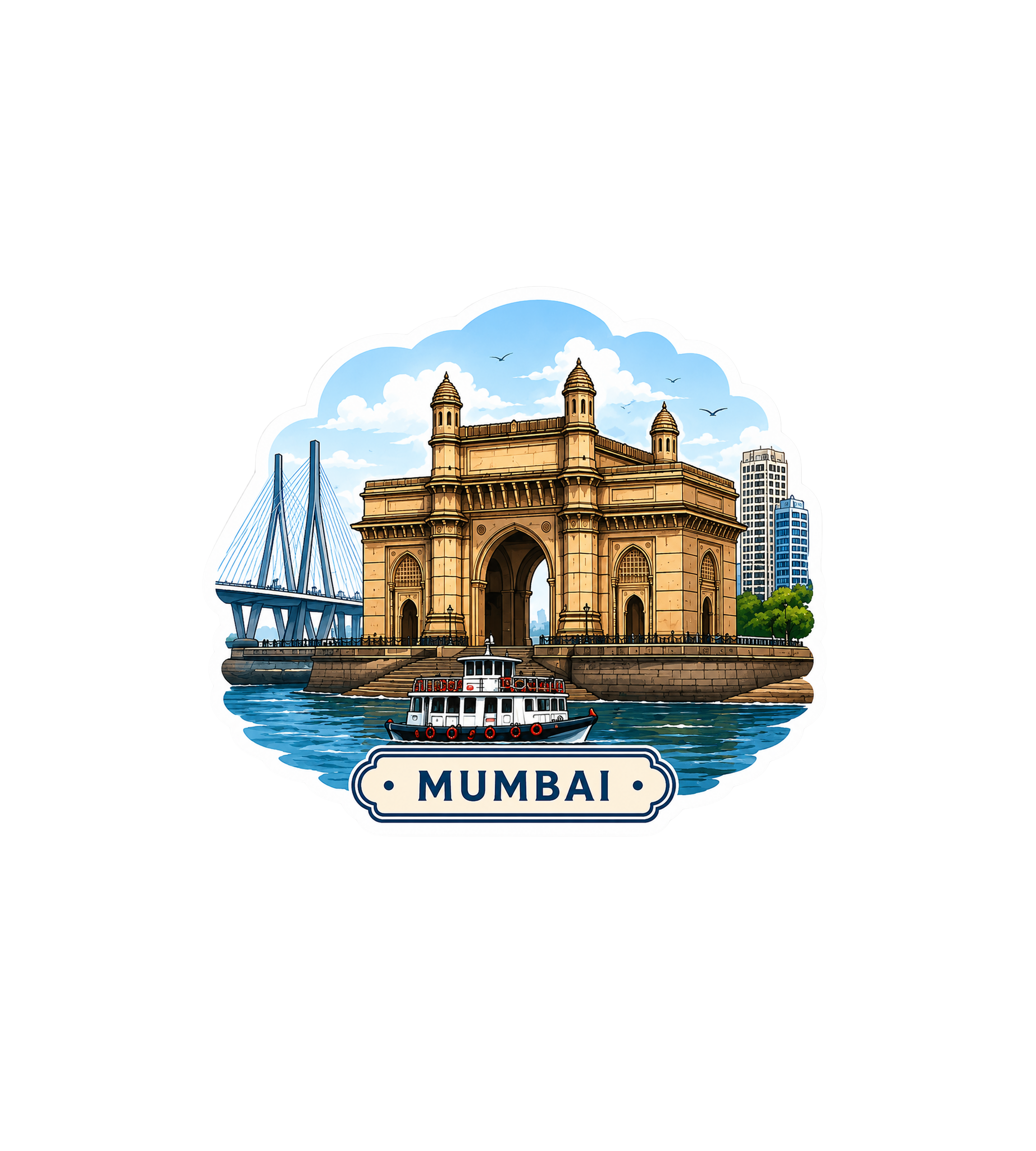 Mumbai Landmarks Sticker
