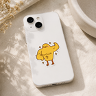 Funny Buff Chick Flexing Sticker