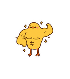 Funny Buff Chick Flexing Sticker