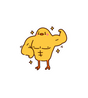 Funny Buff Chick Flexing Sticker