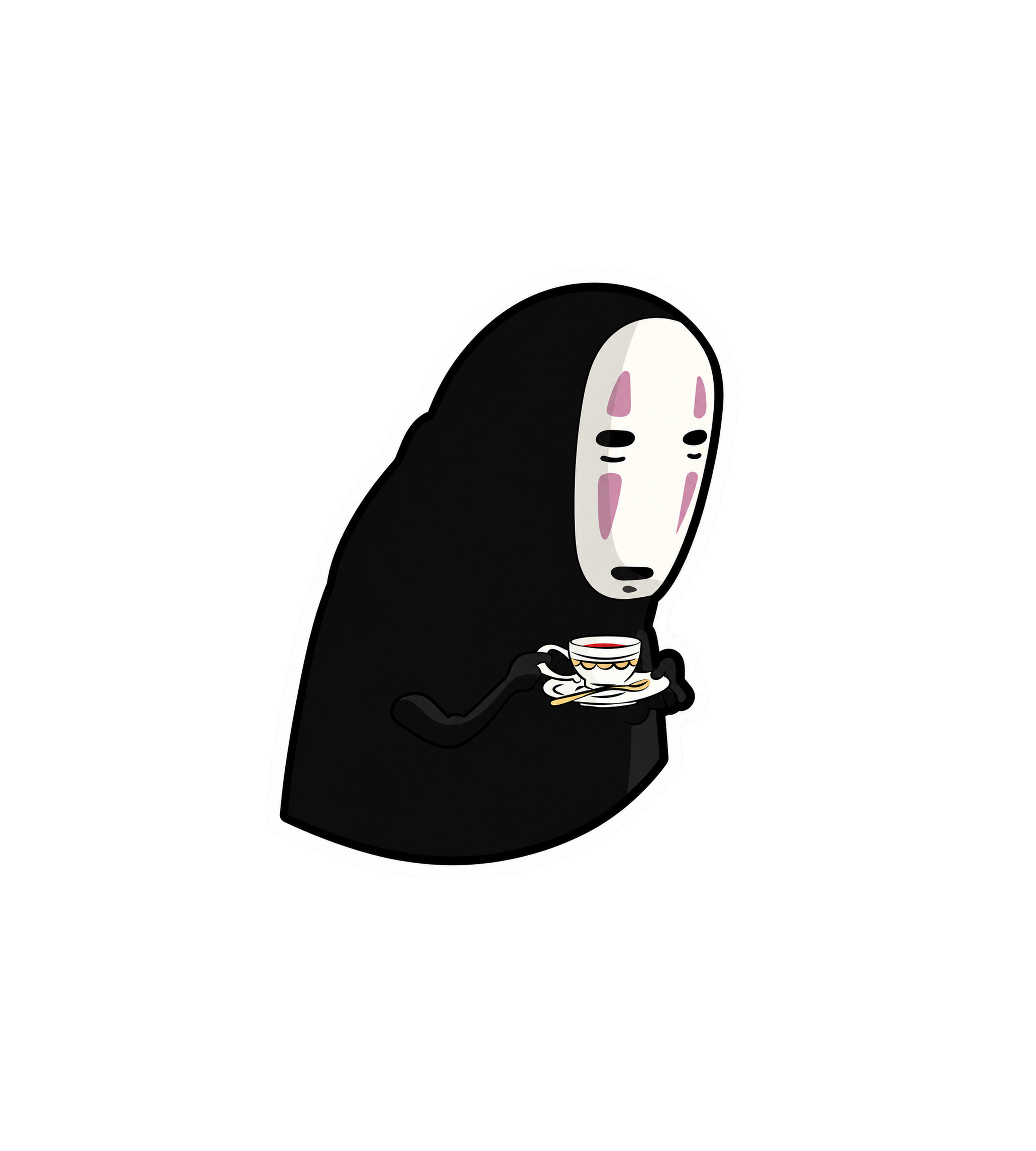 No-Face Tea Time Sticker