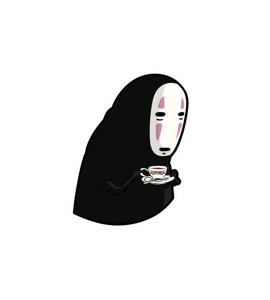 No-Face Tea Time Sticker