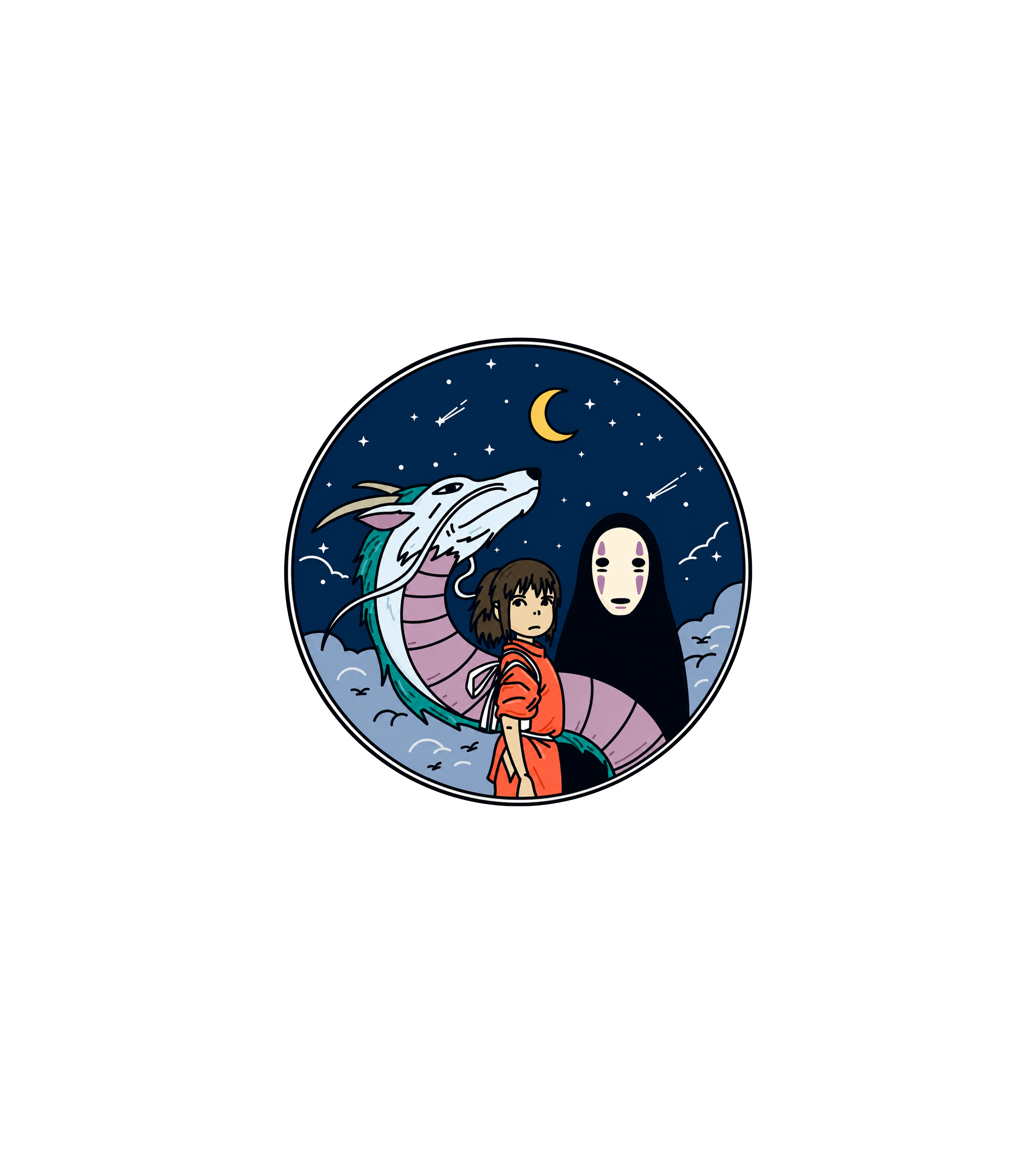 No-Face & Dragon Moon Sticker