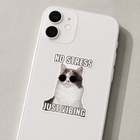 No Stress Just Vibing Cat Sticker