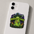 Nobody Cares Alien Abduction Sticker