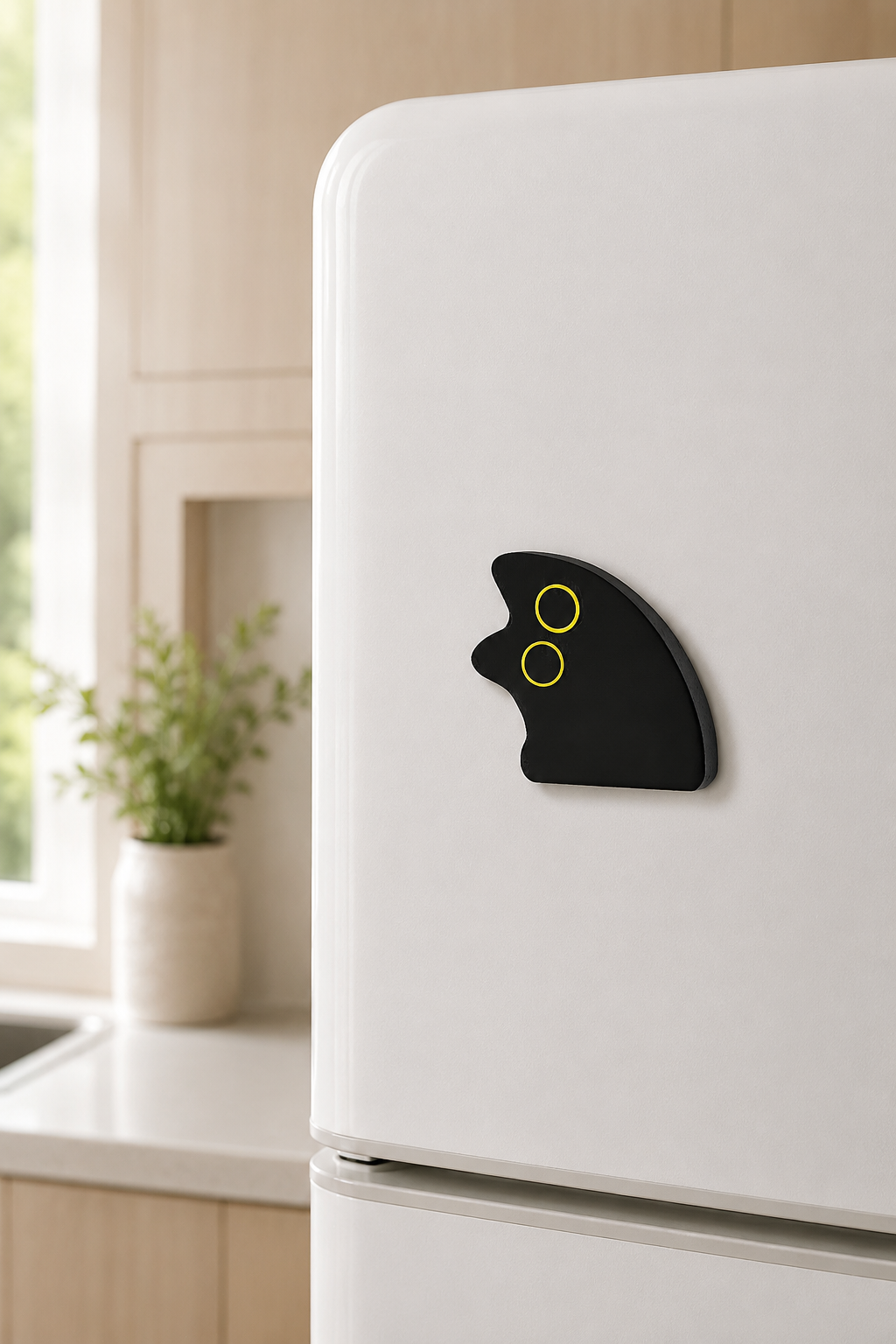Peekaboo Black Cat Fridge Magnet