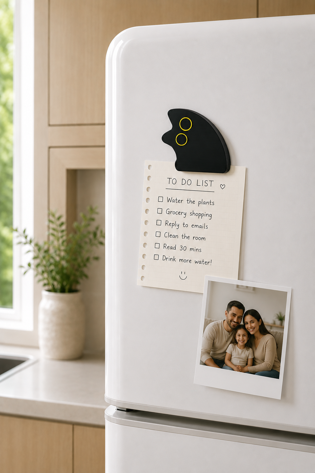 Peekaboo Black Cat Fridge Magnet