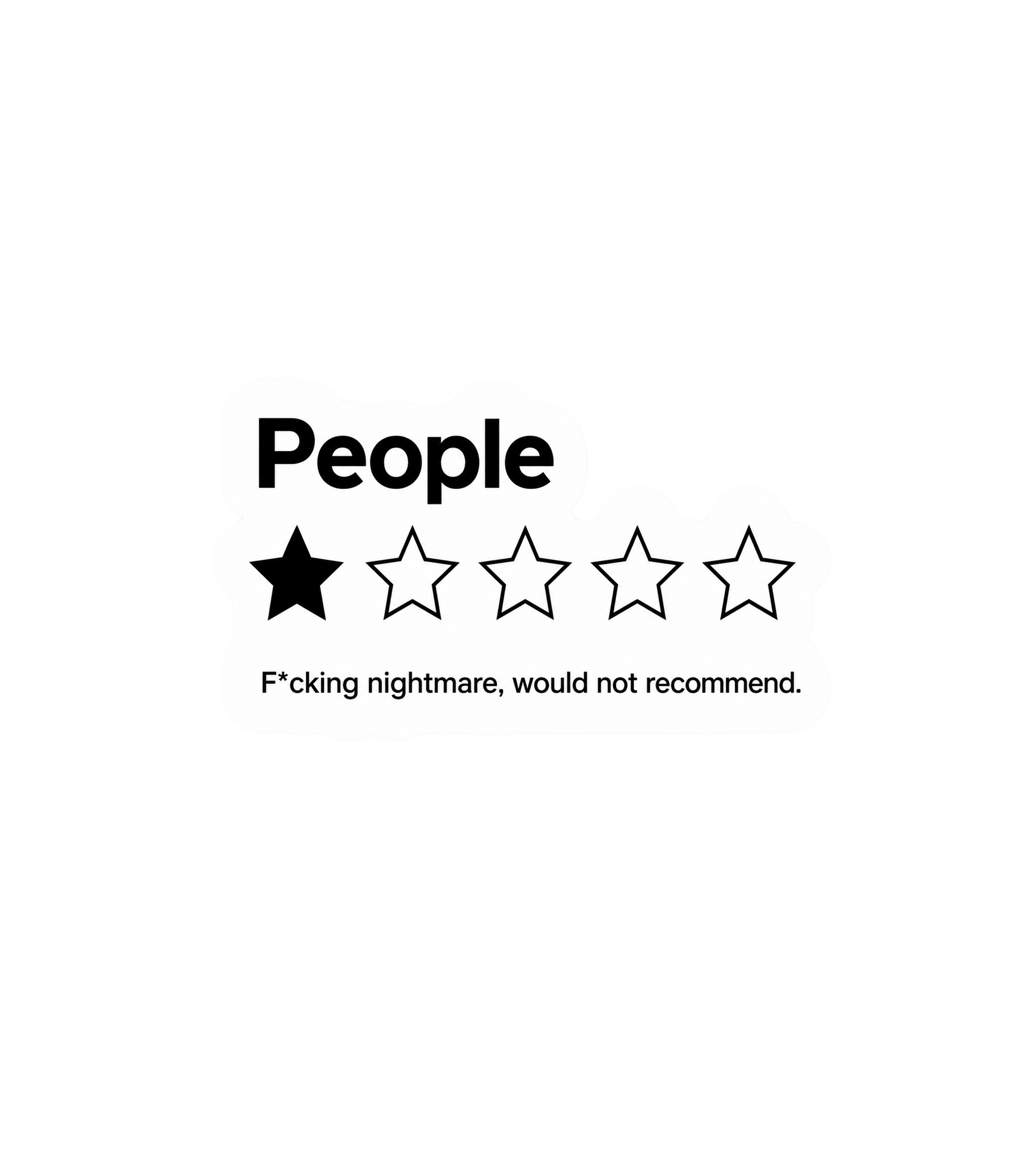 People: 1 Star Review Sticker