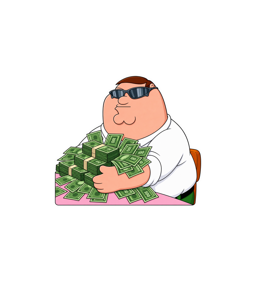 Peter Griffin Money Sticker